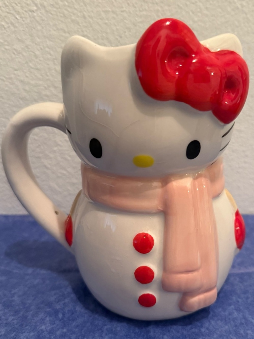 Silver Buffalo Sanrio Hello Kitty Snowman 3D Sculpted Ceramic Mug. 24oz